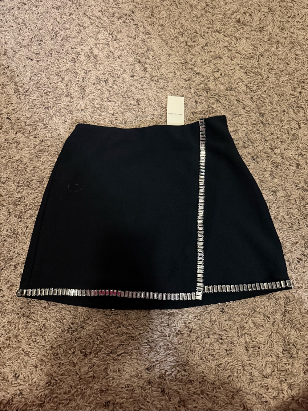 Abercrombie & Fitch Black Mini Skirt with Silver Accent Trim